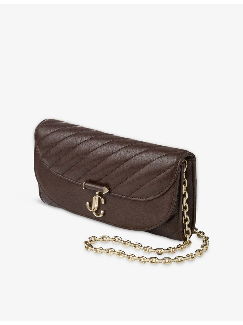 Jimmy Choo Curve quilted leather wallet-on-chain, UK version