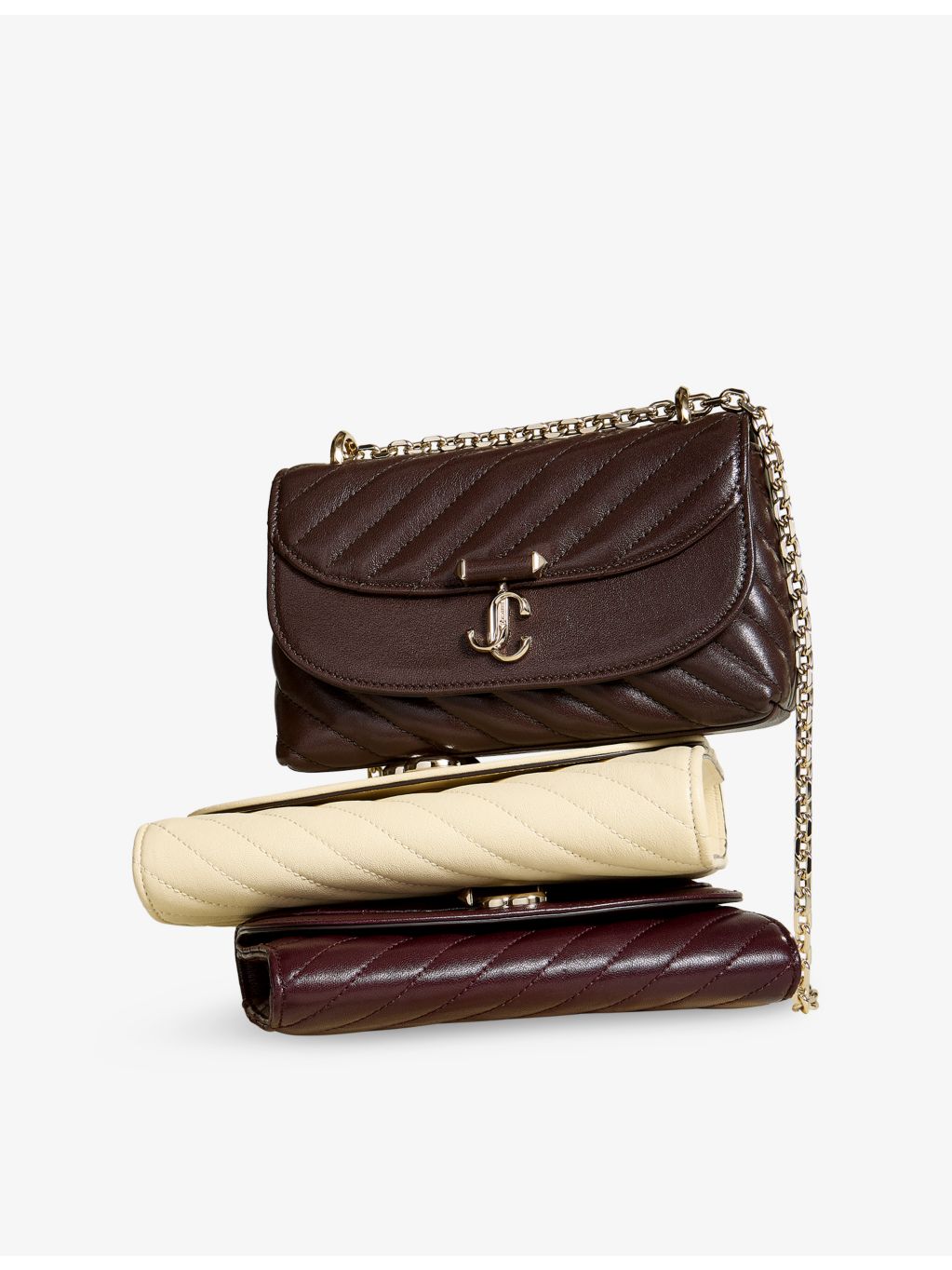 Jimmy Choo Curve small quilted cross body bag, UK version