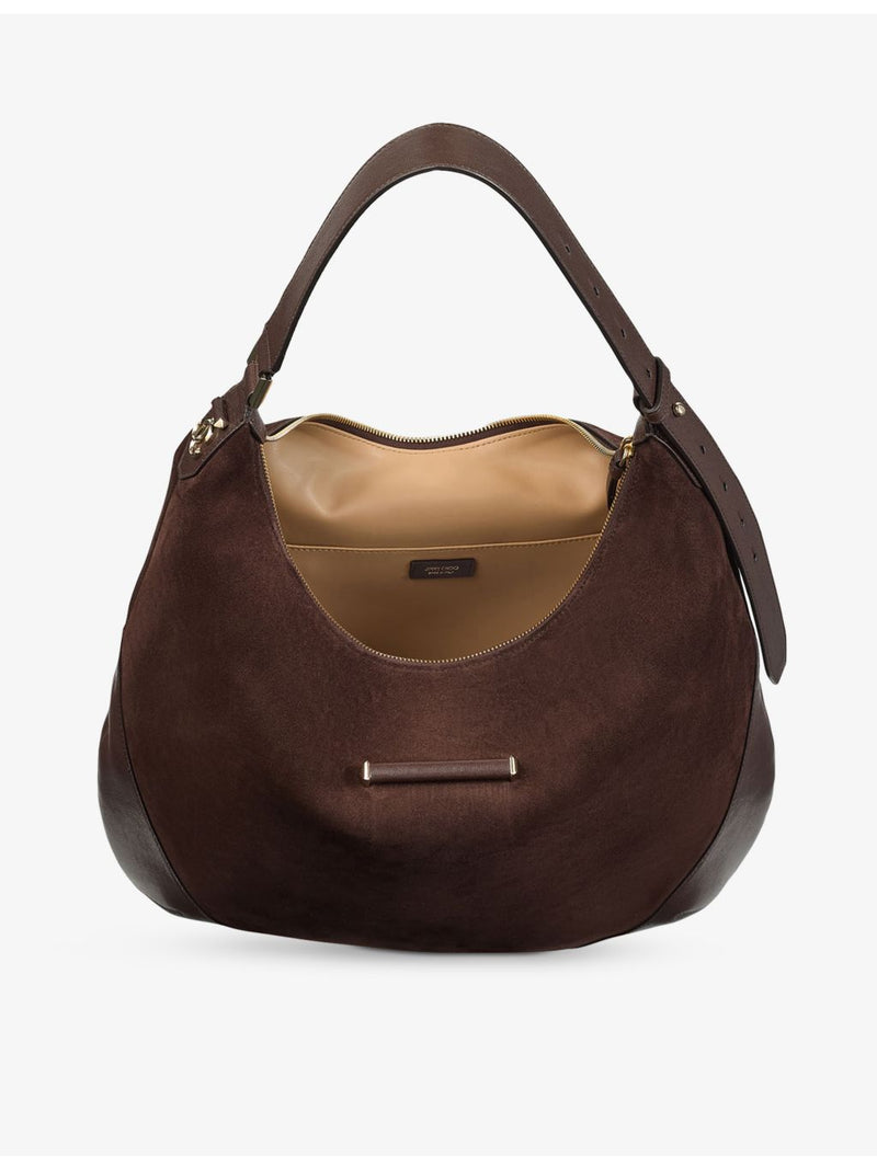 Jimmy Choo Bar Hobo suede leather shoulder bag, imported from the UK