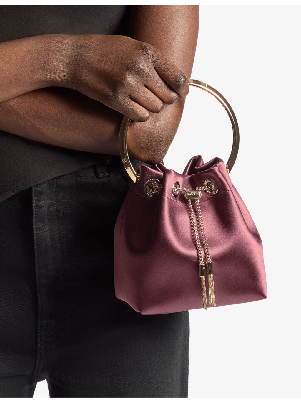 Jimmy Choo Bon Bon satin top-handle bag, UK version