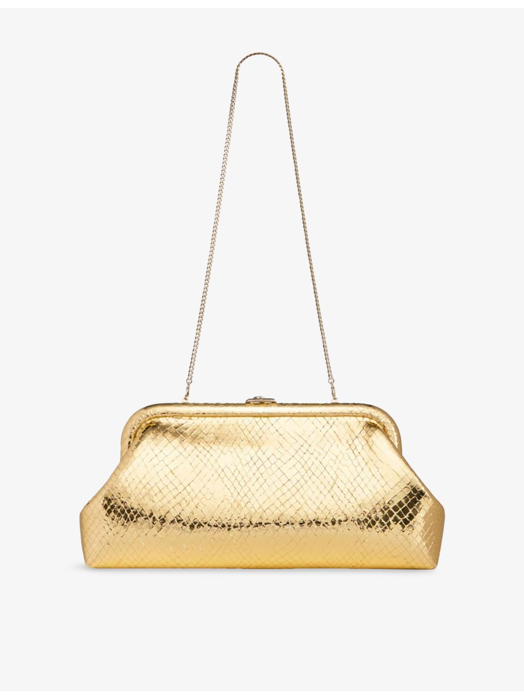 Jimmy Choo Skylar leather clutch with square clasp - British product
