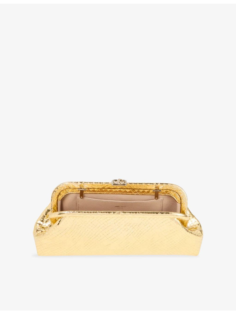 Jimmy Choo Skylar leather clutch with square clasp - British product