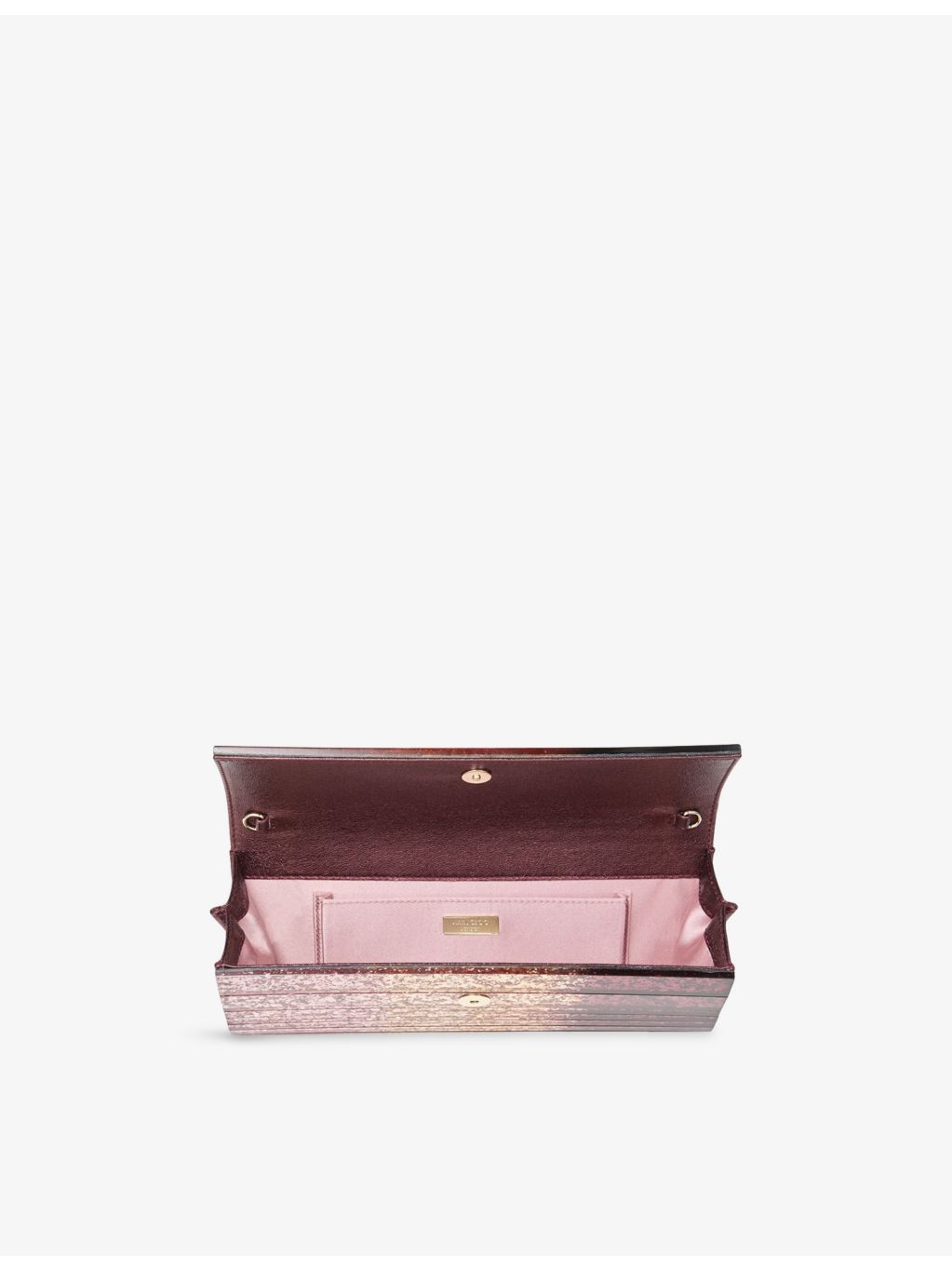 Jimmy Choo glitter plexi clutch bag chain strap, imported from the UK