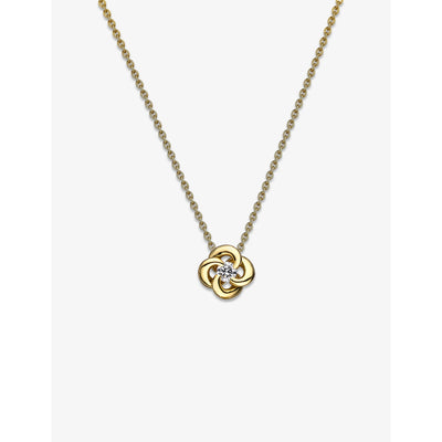 selfridges Shaun Leane Entwined Petal 18ct Yellow Gold and 0.10ct Diamond Necklace 45cm- Buy online at McGrocer