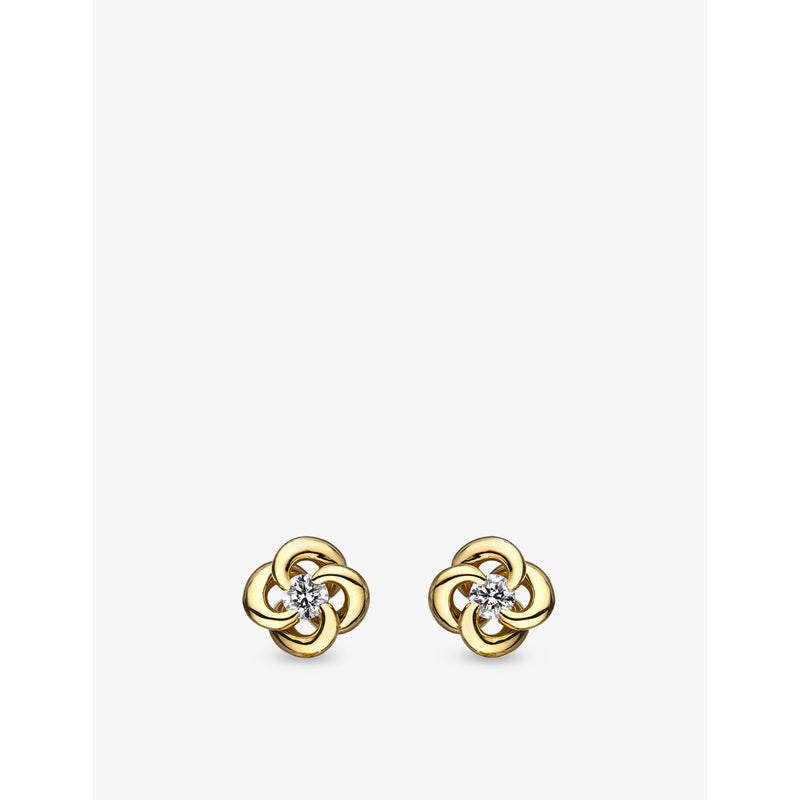 Shaun Leane Entwined Petal gold and diamond earrings, imported from the UK
