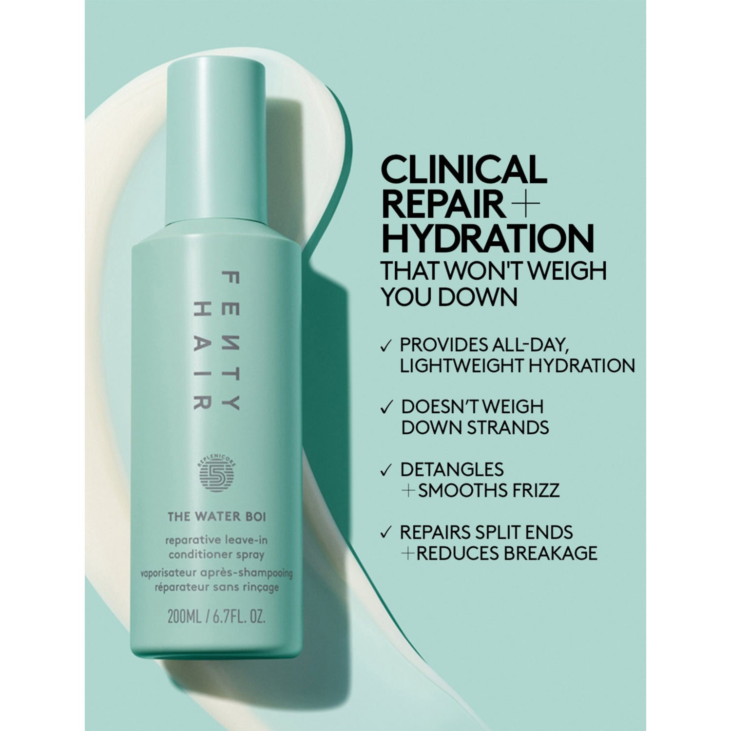 Fenty Beauty The Water Boi leave-in conditioner 200ml, imported from the UK