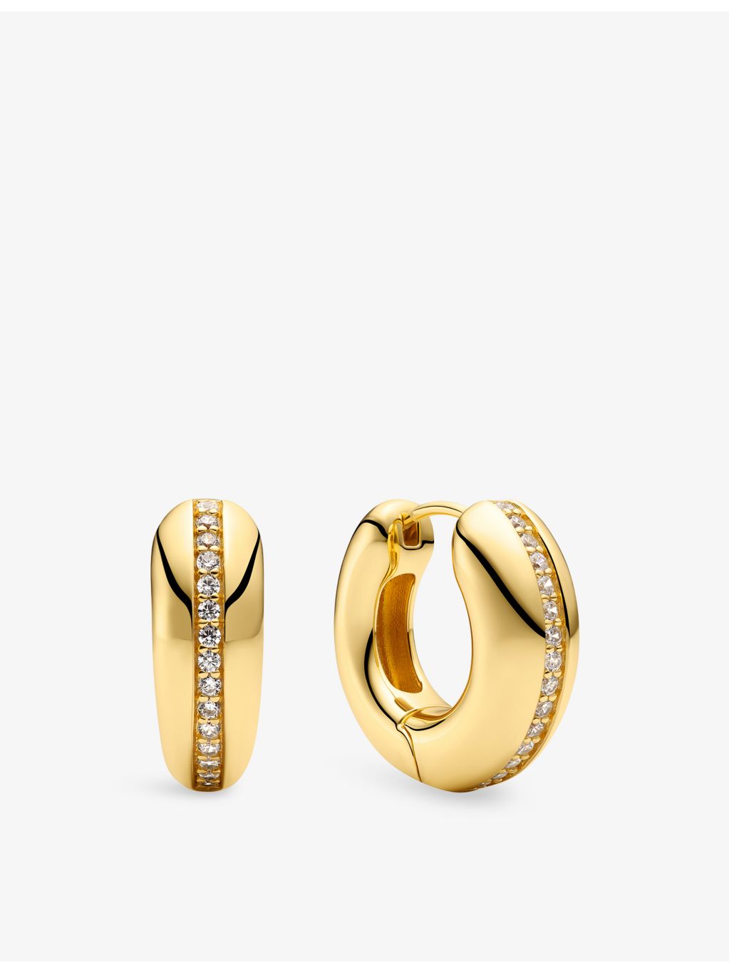 Sif Jakobs gold plated cubic zirconia hoop earrings, imported from the UK