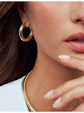 Sif Jakobs gold plated hoop earrings with cubic zirconia, UK version