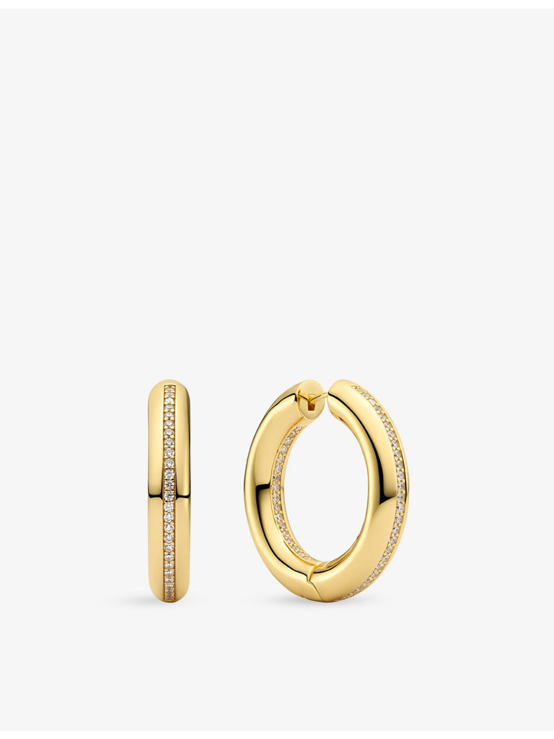 Sif Jakobs gold plated hoop earrings with cubic zirconia, UK version