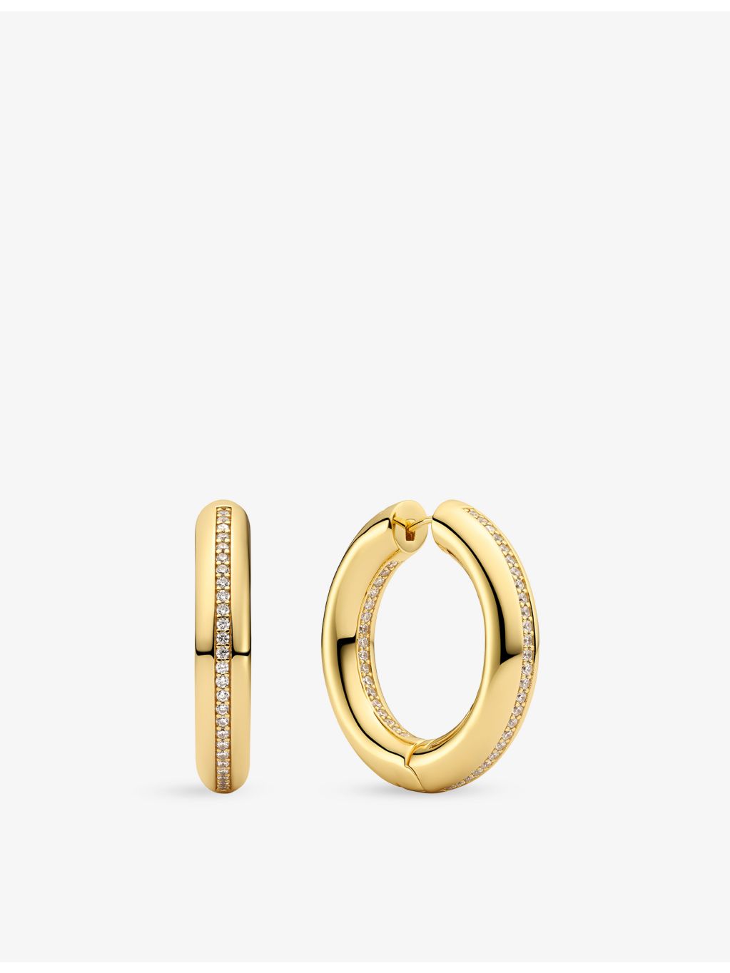 Sif Jakobs gold plated hoop earrings with cubic zirconia, UK version