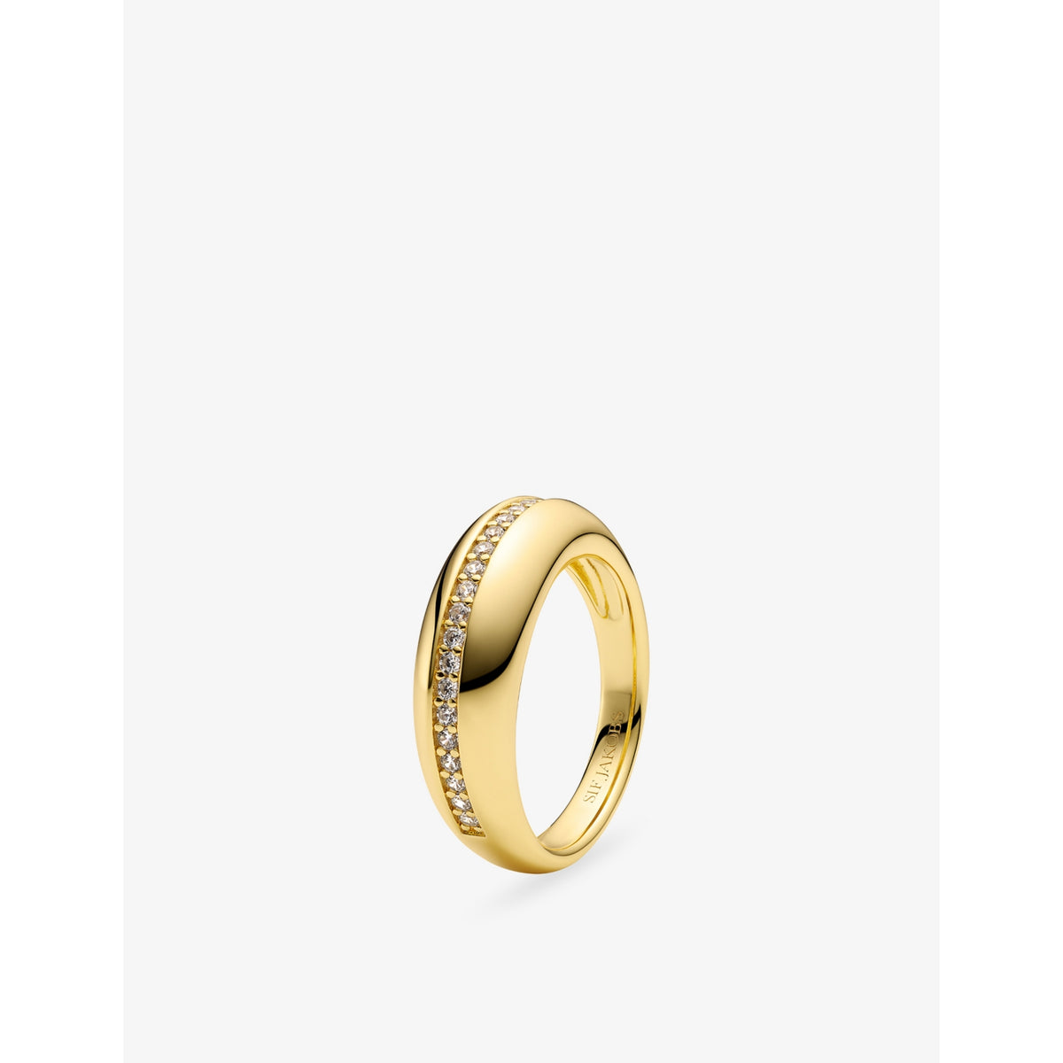 Palermo 18ct Yellow-Gold Plated Sterling-Silver And Cubic Zirconia Ring - K