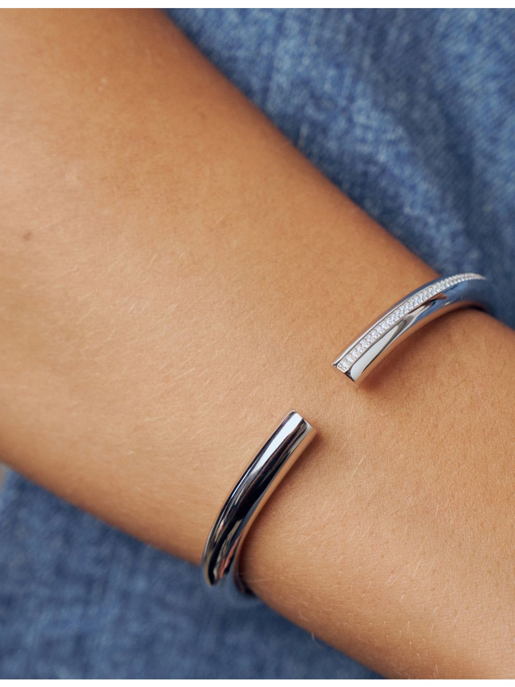 Sif Jakobs sterling silver cubic zirconia bangle 56mm (British brand)