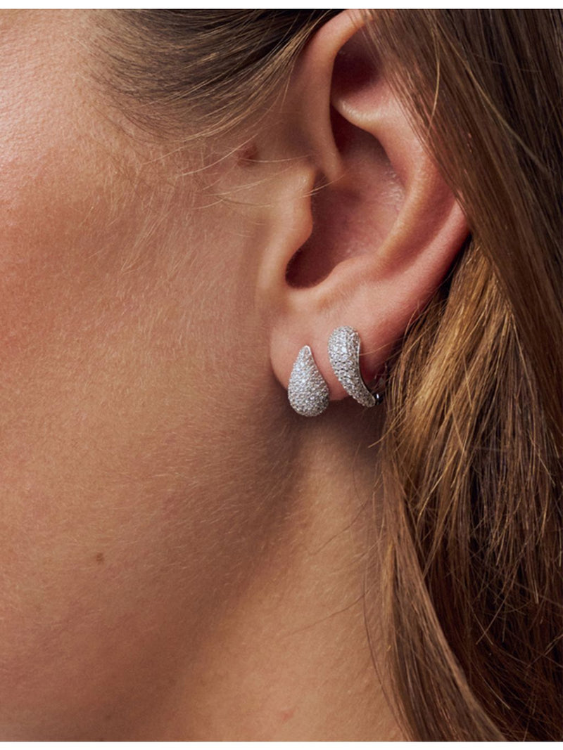 Sif Jakobs hoop earrings with cubic zirconia, imported from the UK