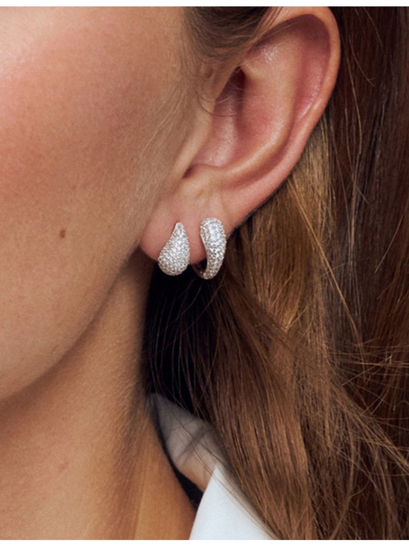 Sif Jakobs hoop earrings with cubic zirconia, imported from the UK