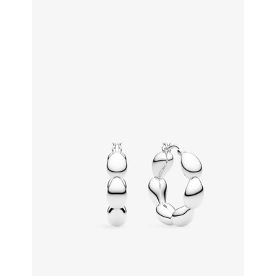 selfridges Sif Jakobs Goccia Cerchietto Piccolo Rhodium-Plated Sterling-Silver Hoop Earrings- Buy online at McGrocer