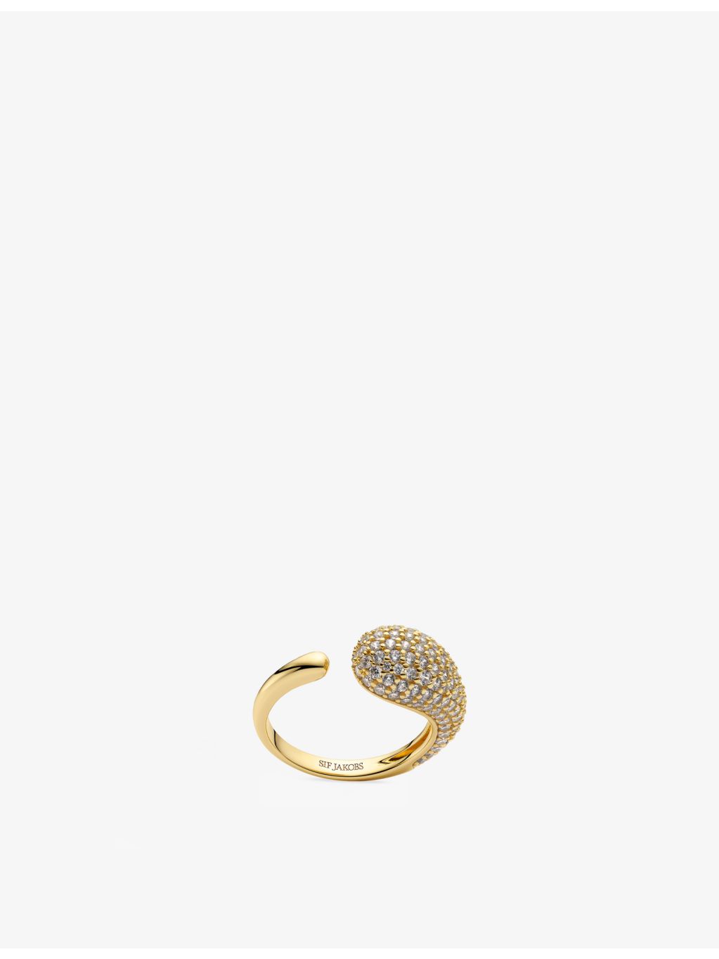 Sif Jakobs 18ct yellow gold-plated sterling silver cubic zirconia ring (British brand)
