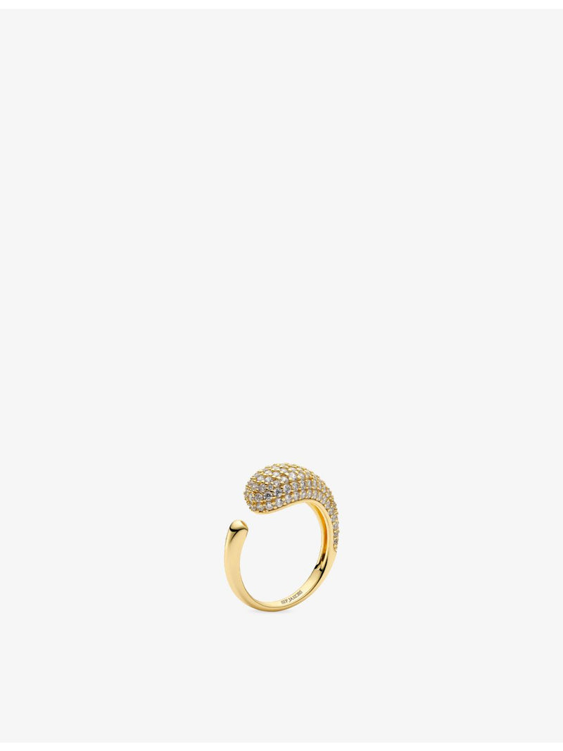 Sif Jakobs 18ct yellow gold-plated sterling silver cubic zirconia ring (British brand)