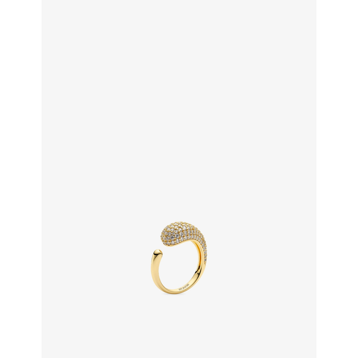 Goccia Piccolo 18ct Yellow Gold-Plated Sterling-Silver and Cubic Zirconia Ring - K