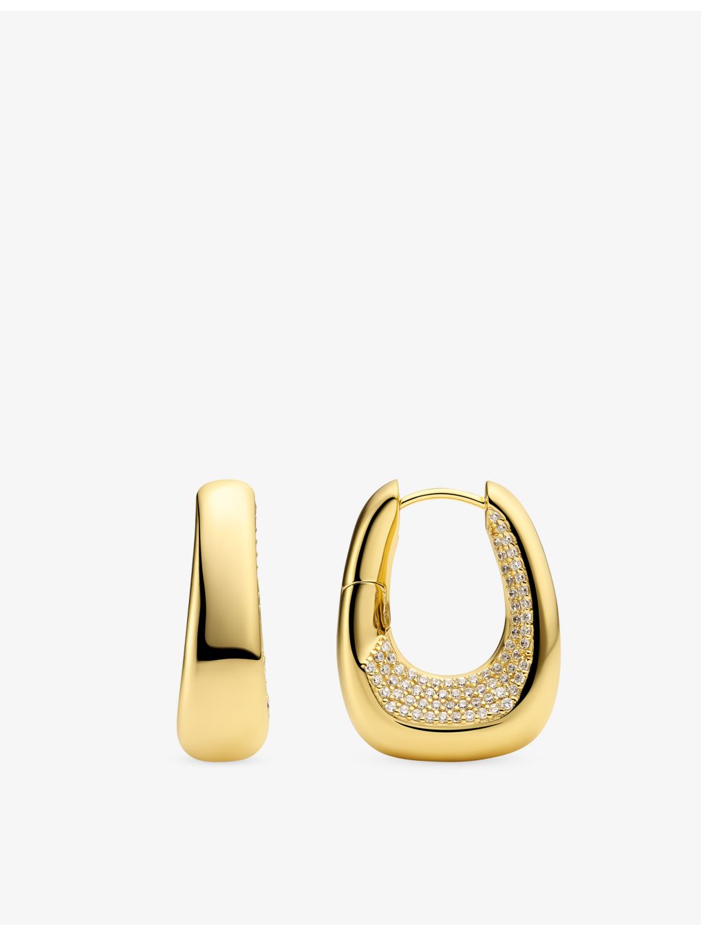 Sif Jakobs gold plated hoop earrings with cubic zirconia 23mm (British brand)