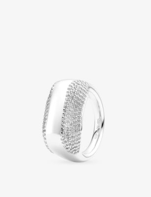 Sif Jakobs Borsa Rhodium-Plated Sterling-Silver and Cubic Zirconia Ring