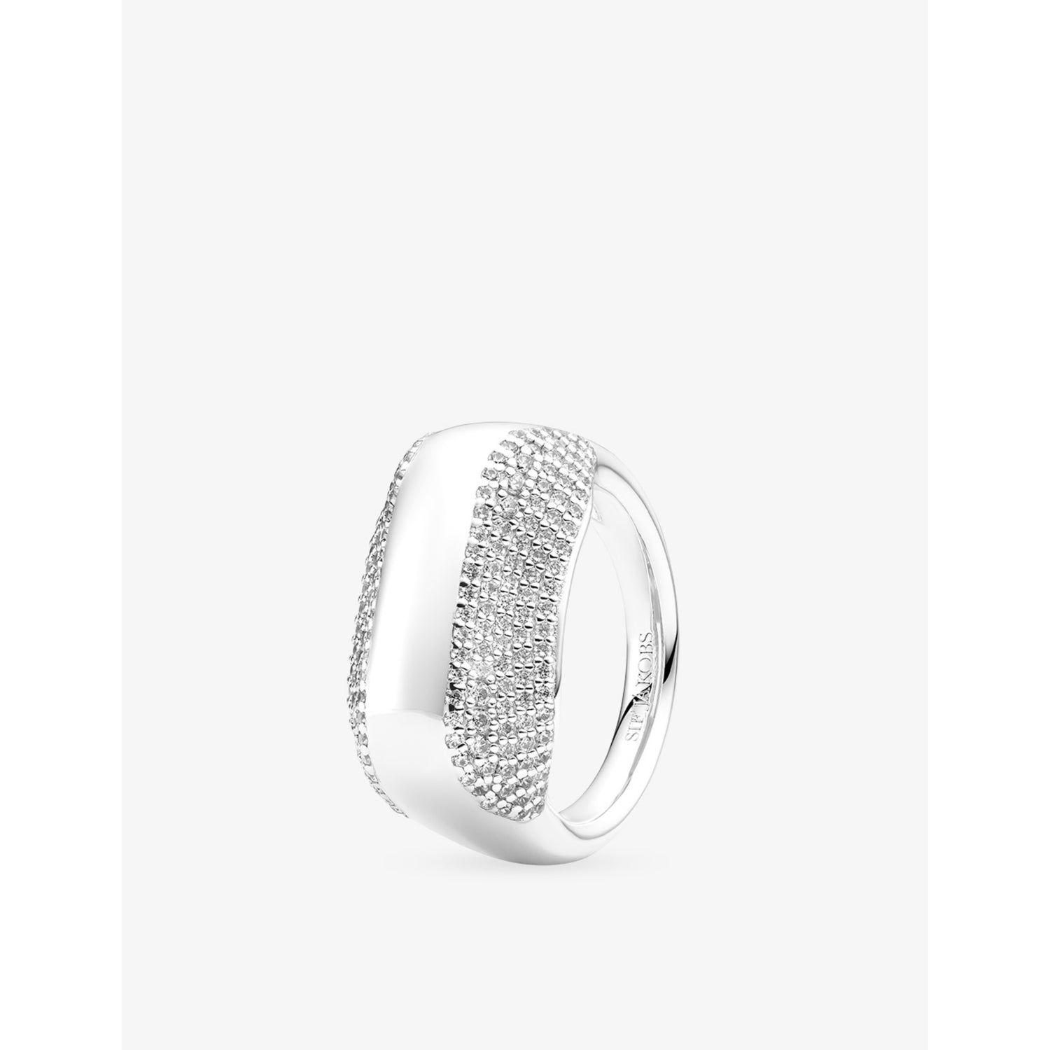 Sif Jakobs rhodium-plated sterling silver cubic zirconia ring (British brand)