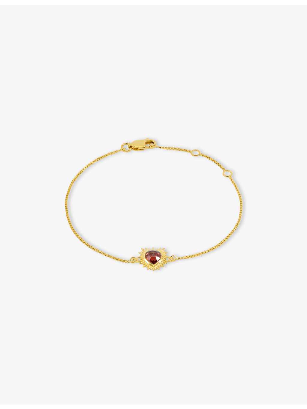 Rachel Jackson garnet bracelet 22ct gold plated sterling silver, UK version