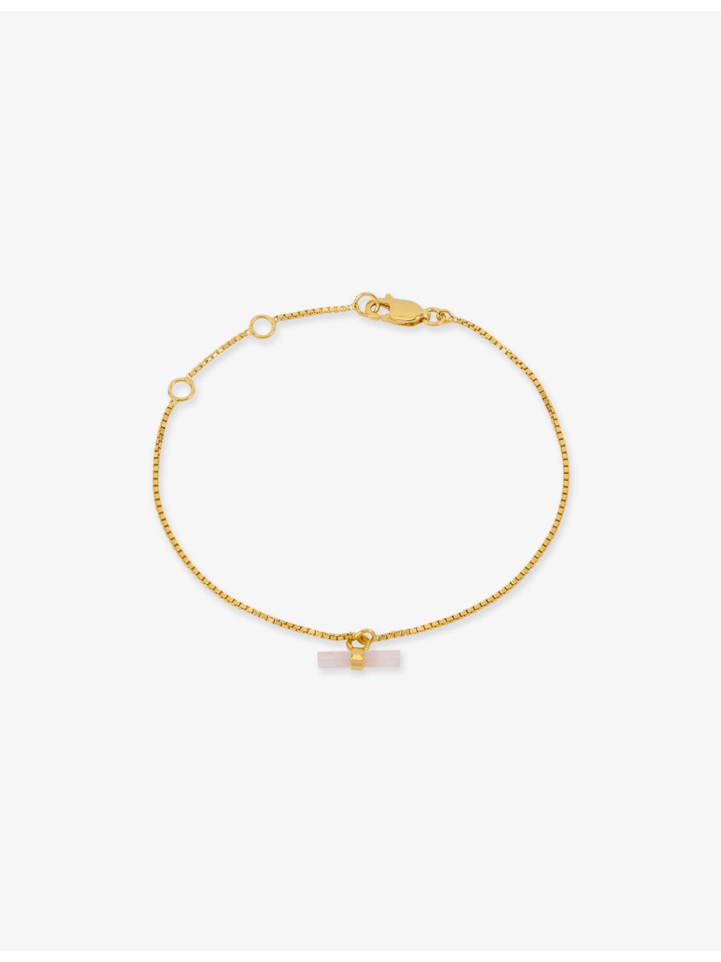 Rachel Jackson Mini Love T-Bar rose quartz bracelet - British product
