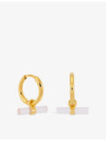 Rachel Jackson huggie hoop earrings with rose quartz pendant, UK version