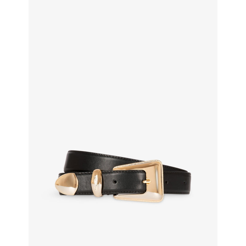 Western-Buckle Leather Belt - S