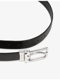 The Kooples leather belt with rectangular buckle, imported from the UK