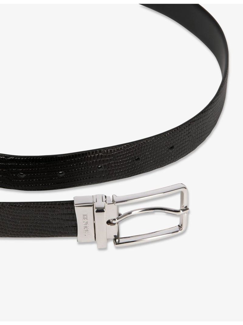 The Kooples leather belt with rectangular buckle, imported from the UK