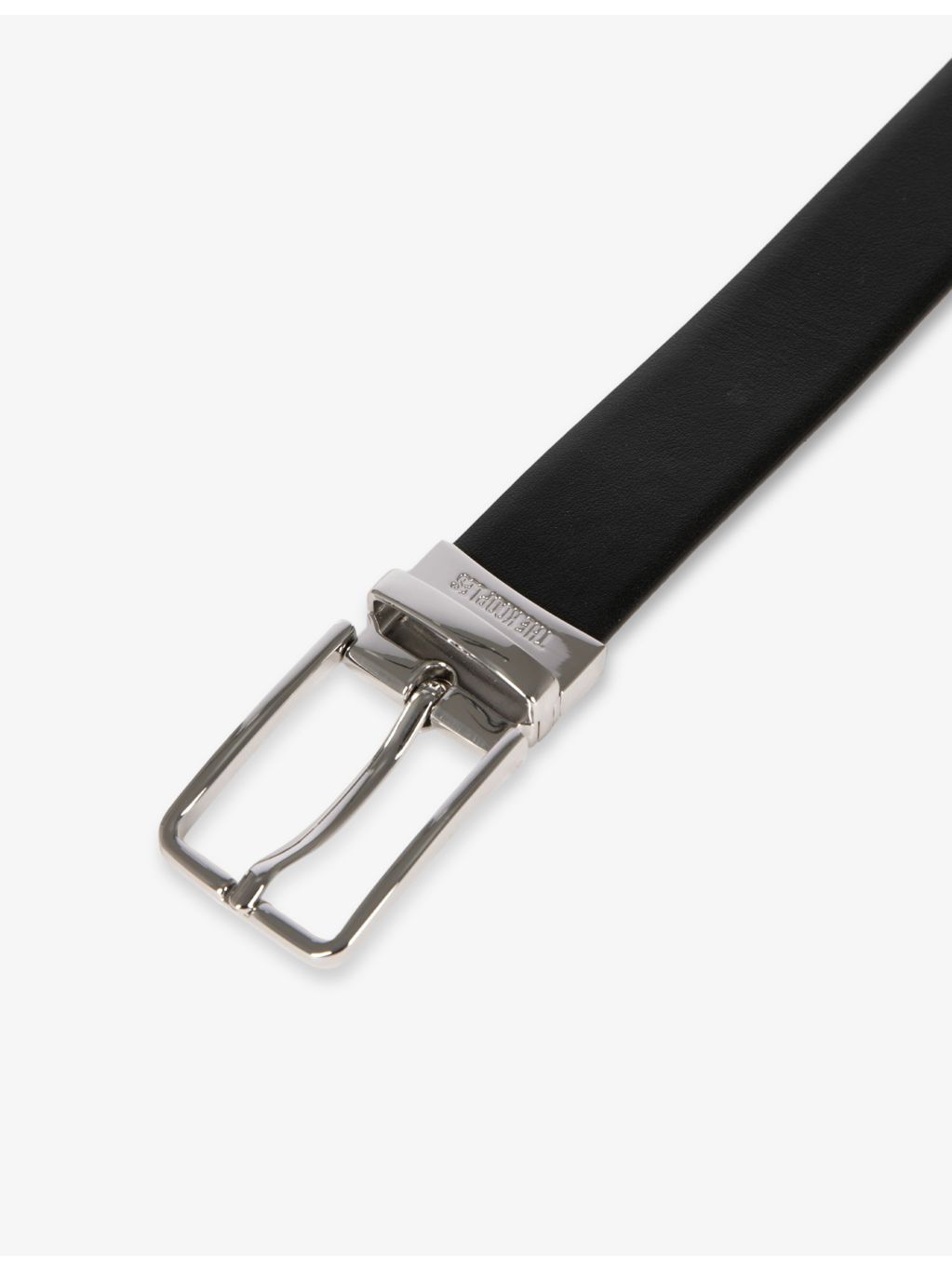 The Kooples leather belt with rectangular buckle, imported from the UK