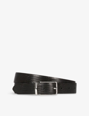 The Kooples Rectangular-Buckle Leather Belt
