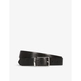 Rectangular-Buckle Leather Belt - XS