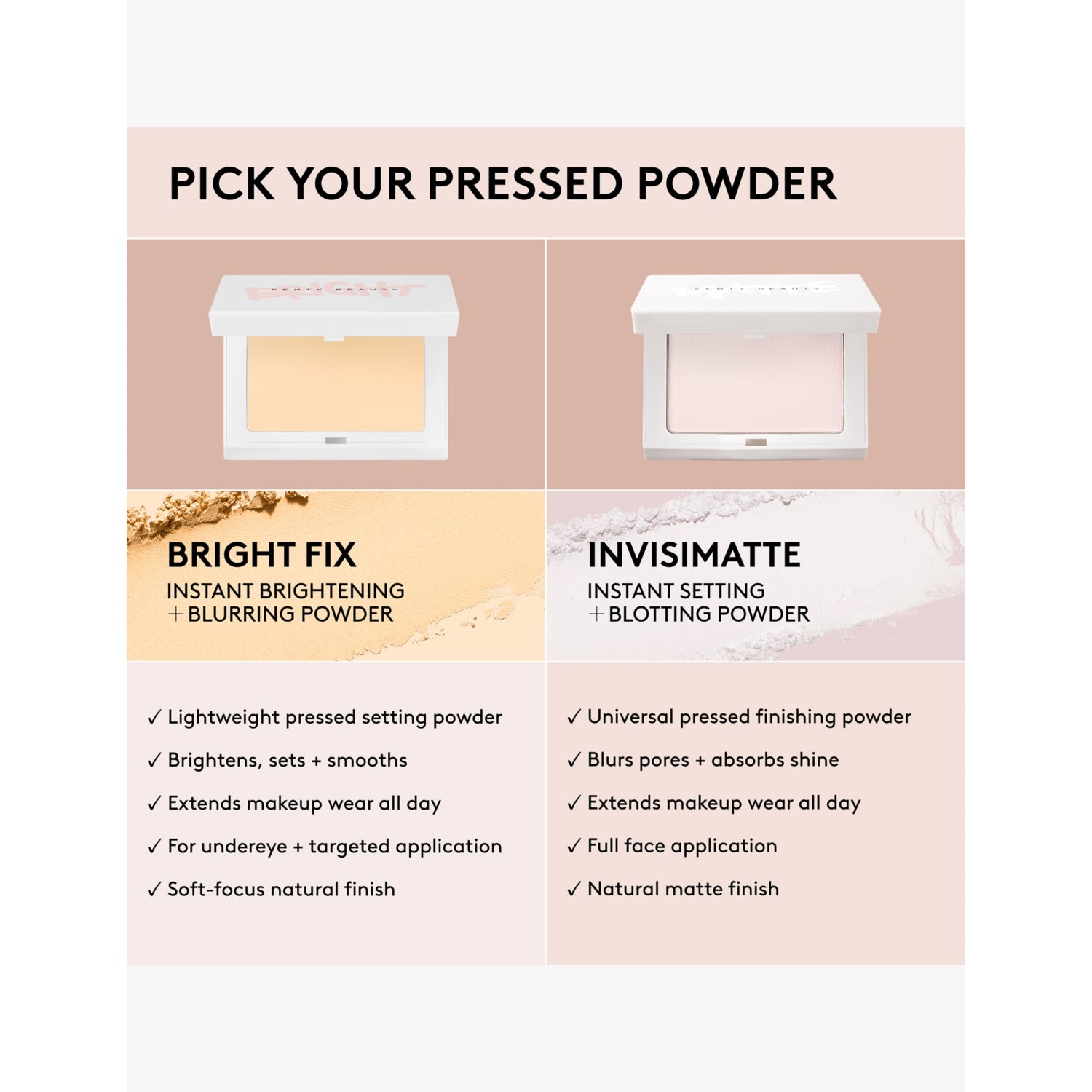 Fenty Beauty Bright Fix blurring powder 8.5g, imported from the UK