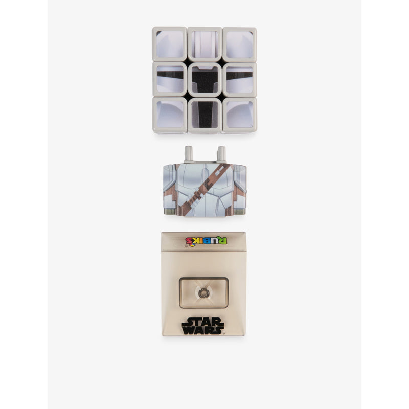 Rubik's 3x3 Mandalorian cuber toy with custom stand, UK version