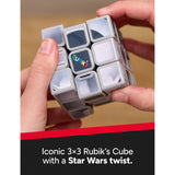 Rubik's 3x3 Mandalorian cuber toy with custom stand, UK version
