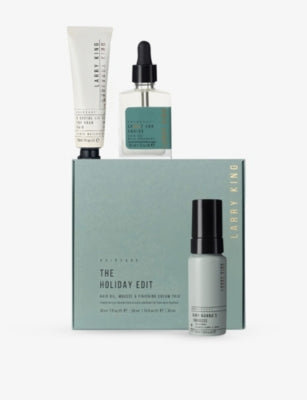 Larry King Haircare The Holiday Edit travel hair trio 30ml 50ml 30ml - British product
