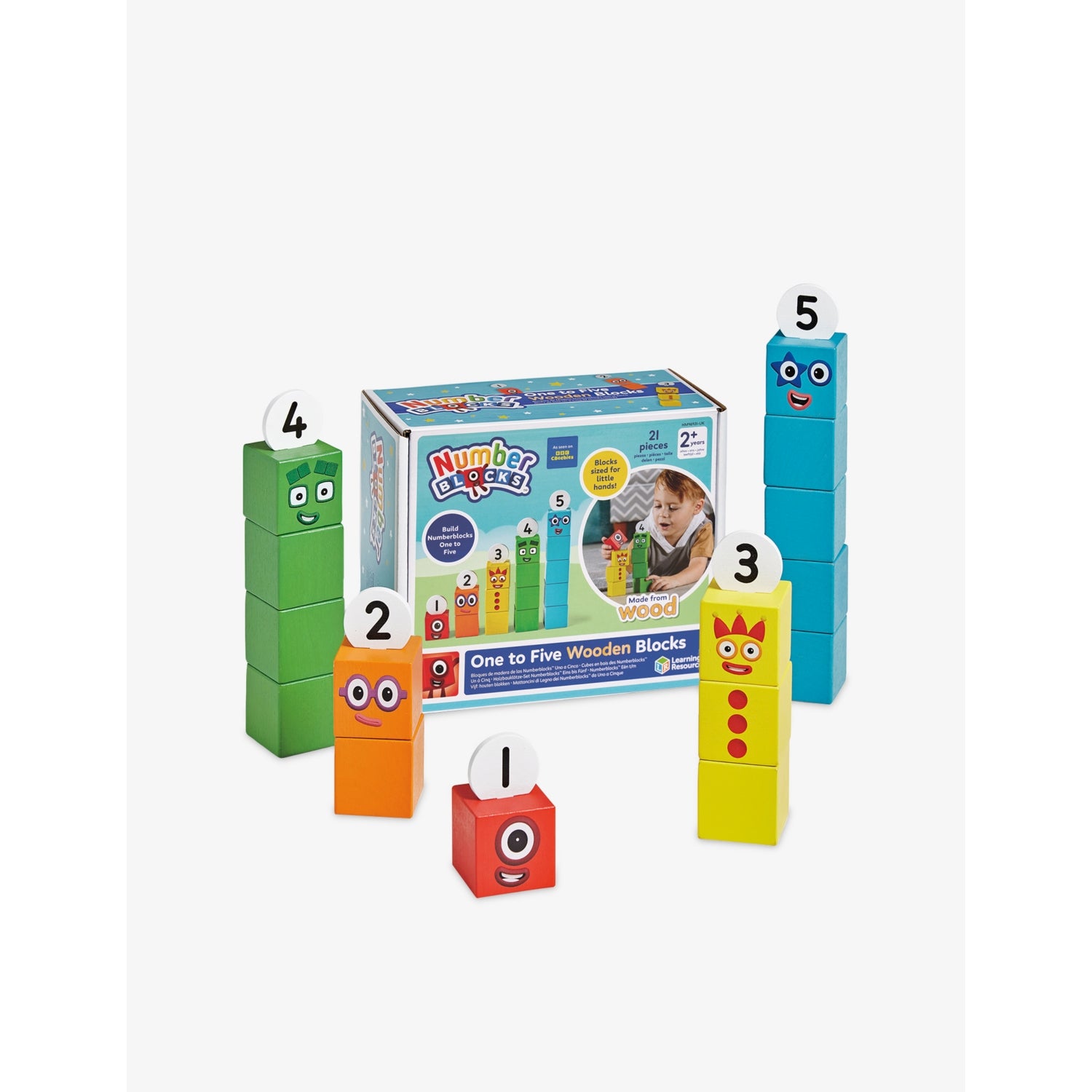 Numberblocks wooden blocks One to Five playset - British product