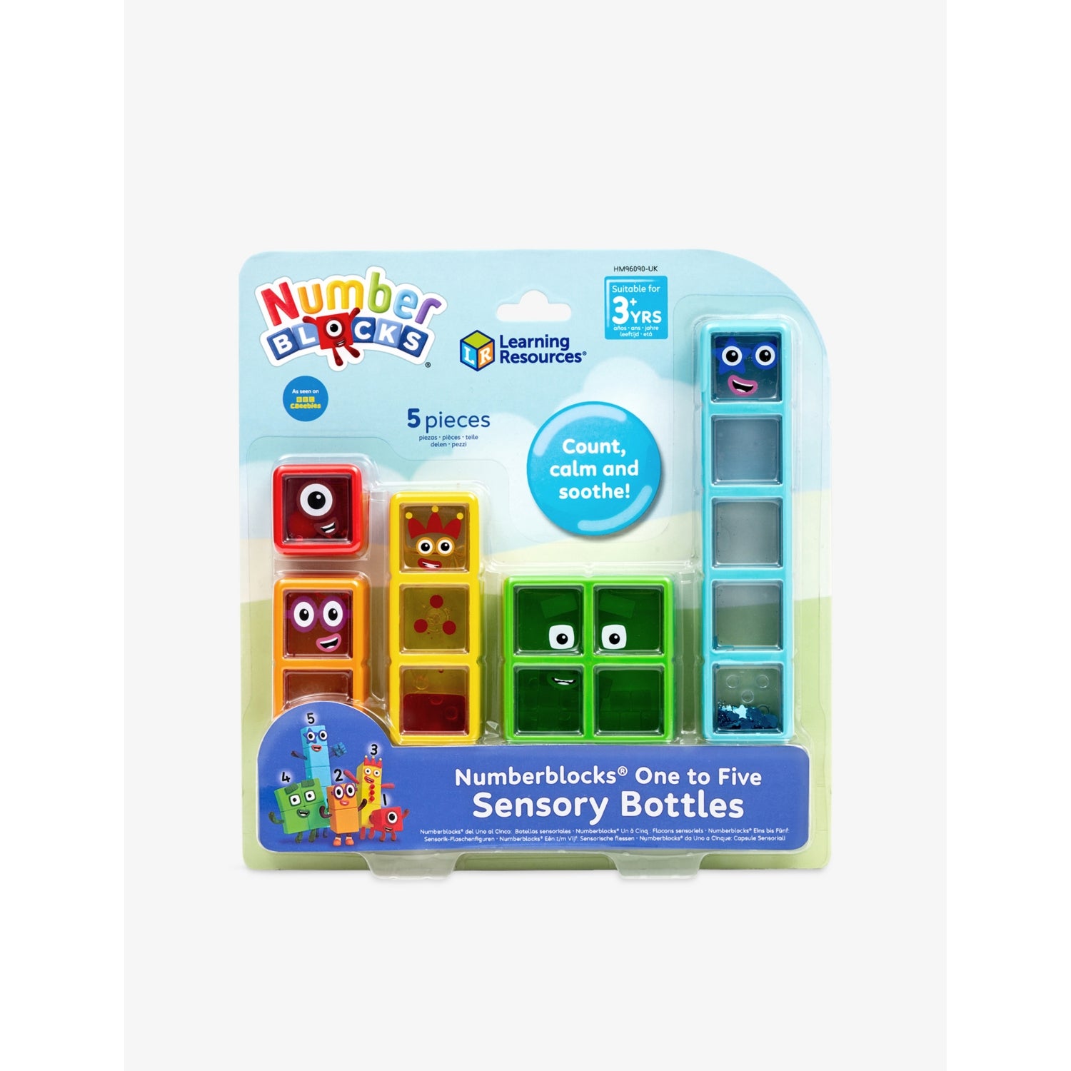 Numberblocks One to Five sensory bottles toy playset, UK version