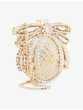Dune Eaden Bug metal clutch bag in diamante, imported from the UK