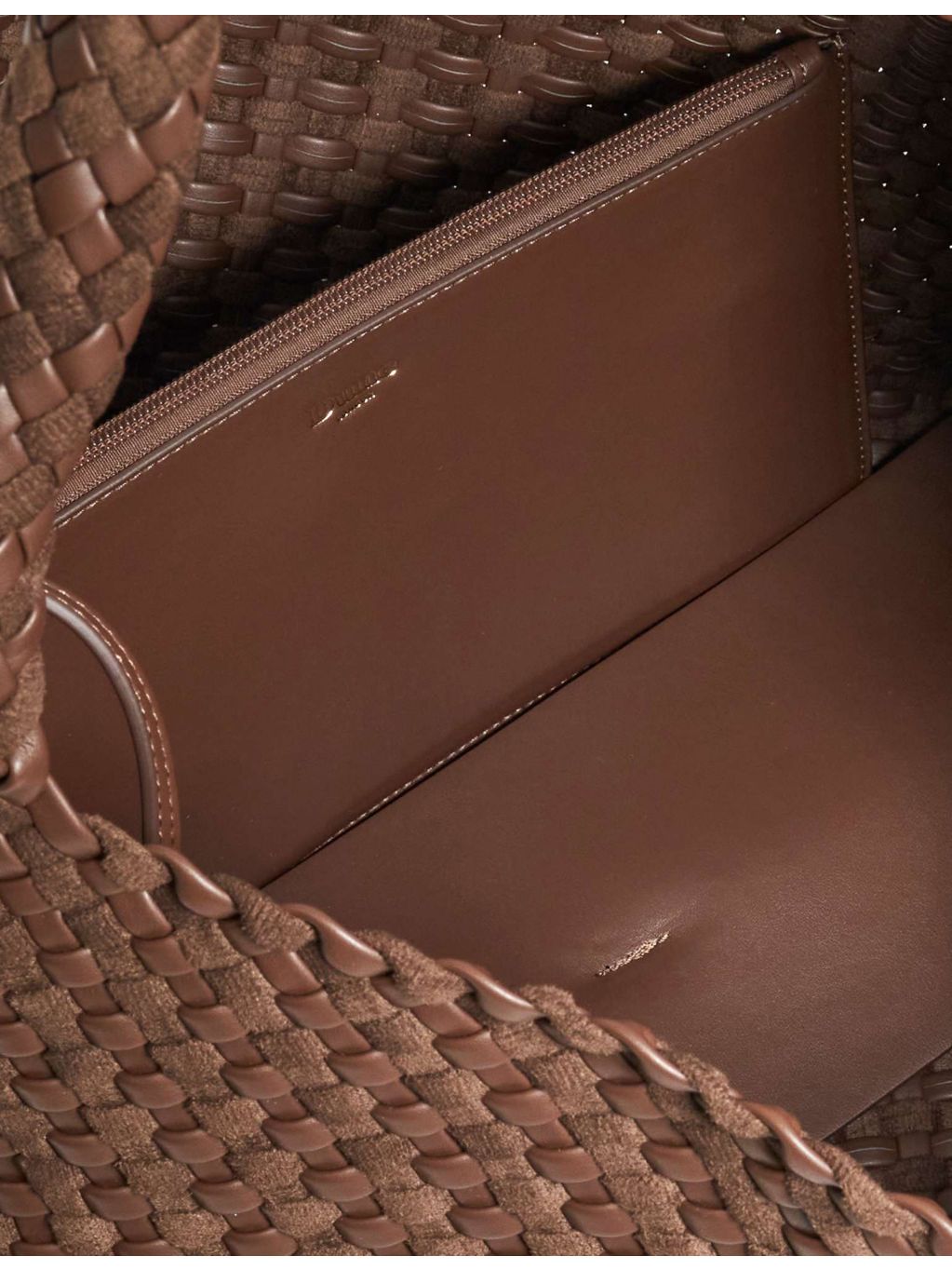 Dune large woven faux-leather shoulder bag - British product
