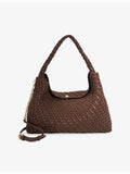 Dune large woven faux-leather shoulder bag - British product