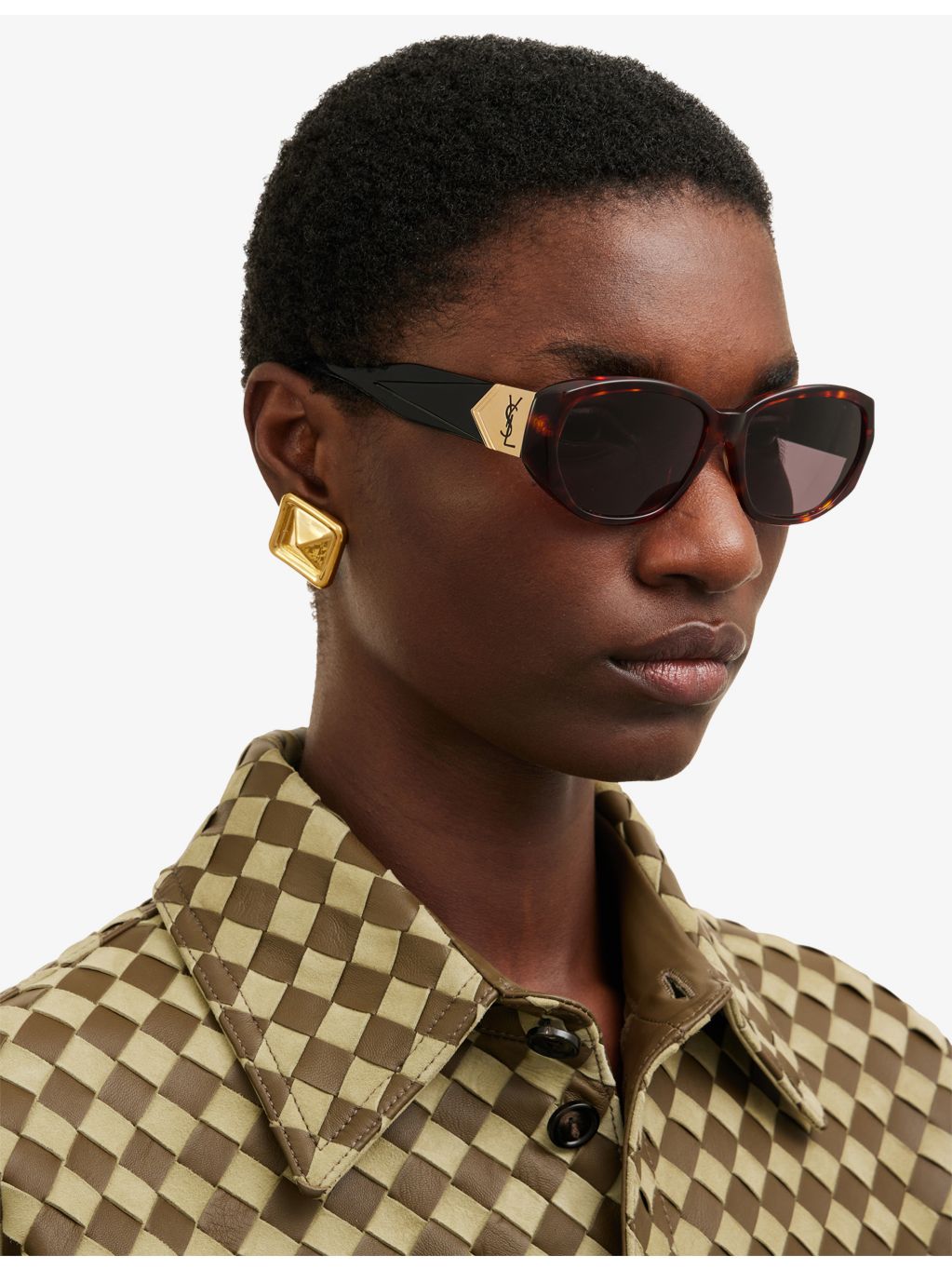 Pre-loved Saint Laurent cat-eye acetate sunglasses - British product