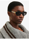 Versace pre-loved 90s oval-frame acetate sunglasses, UK version