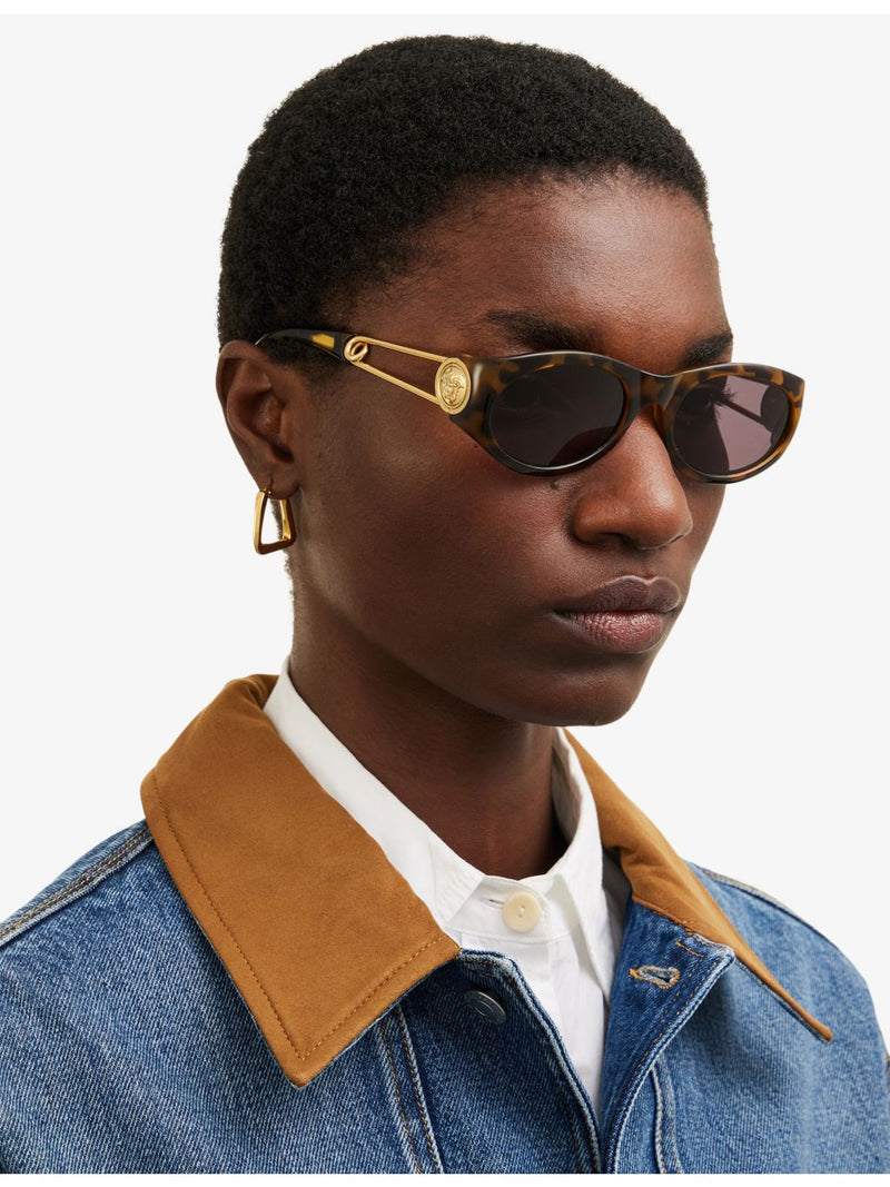 Versace pre-loved 90s oval-frame acetate sunglasses, UK version