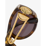 Versace pre-loved 90s oval-frame acetate sunglasses, UK version