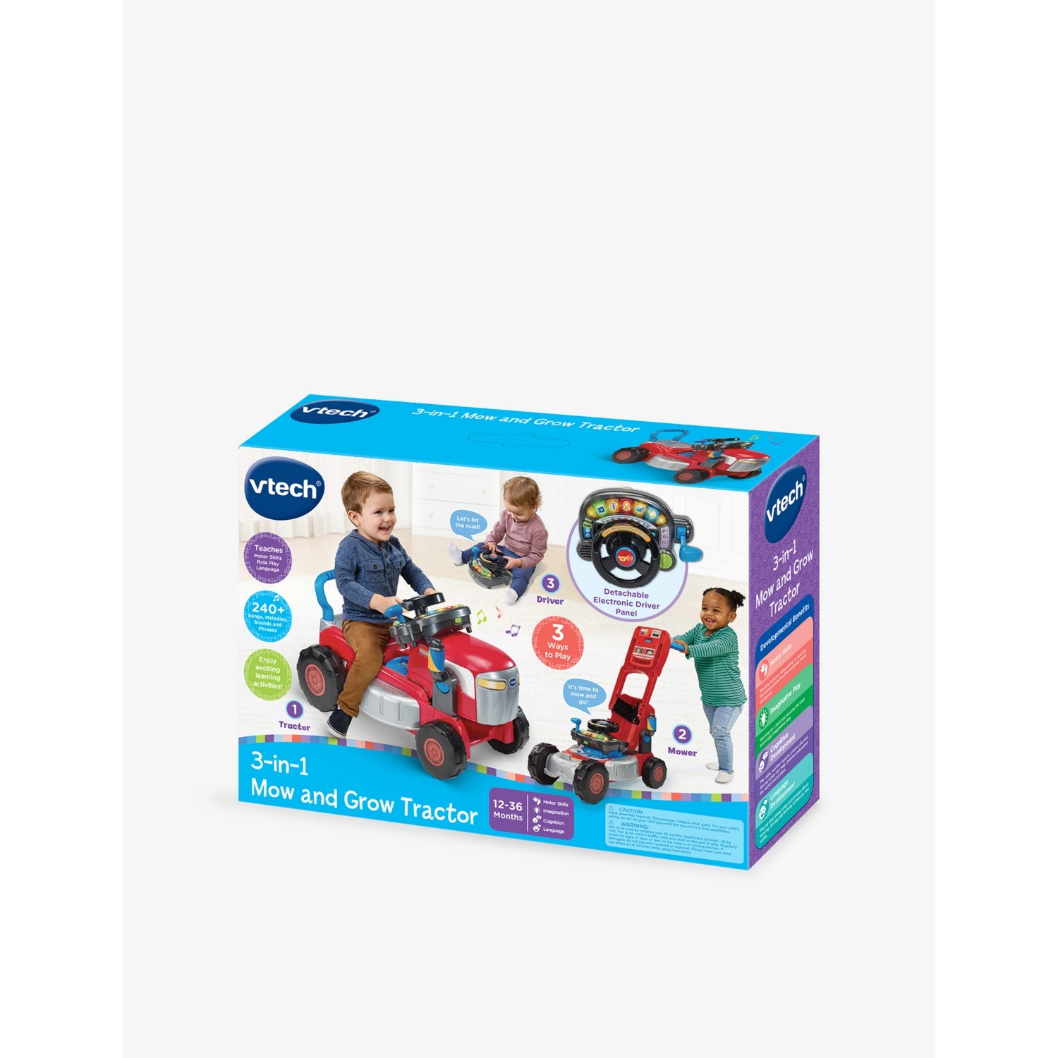 VTech 3-in-1 tractor and mower ride-on toy - British product