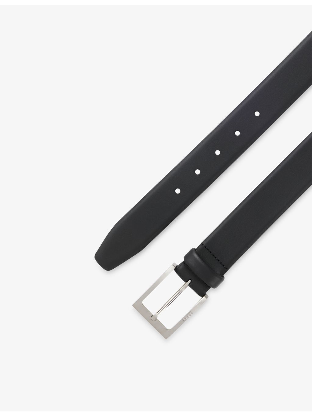 BOSS leather belt with logo buckle in 3.5cm width (British brand)