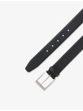 BOSS leather belt with logo buckle in 3.5cm width (British brand)